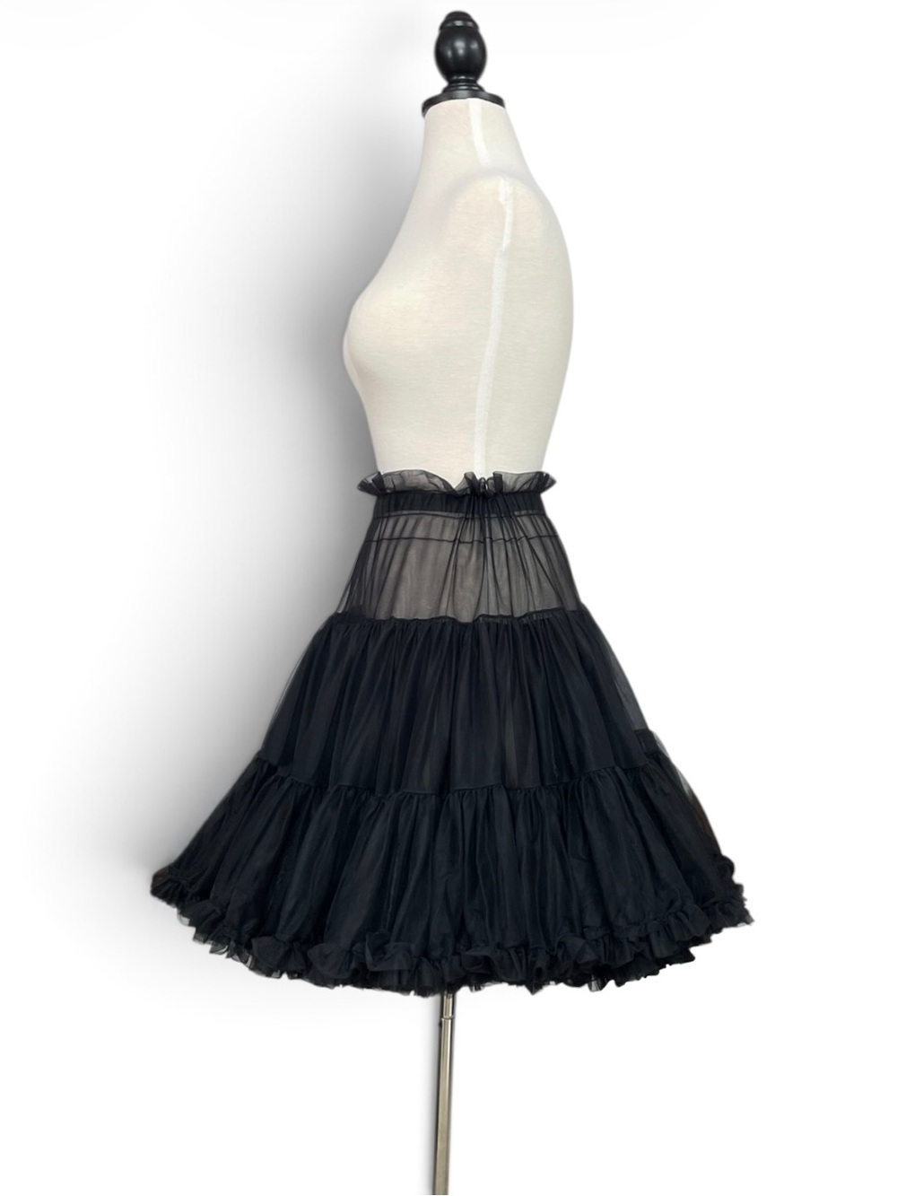 Vtg Malco Modes Black Petticoat Full Tulle Rockabilly Square Dance Underskirt M - Picture 4 of 9